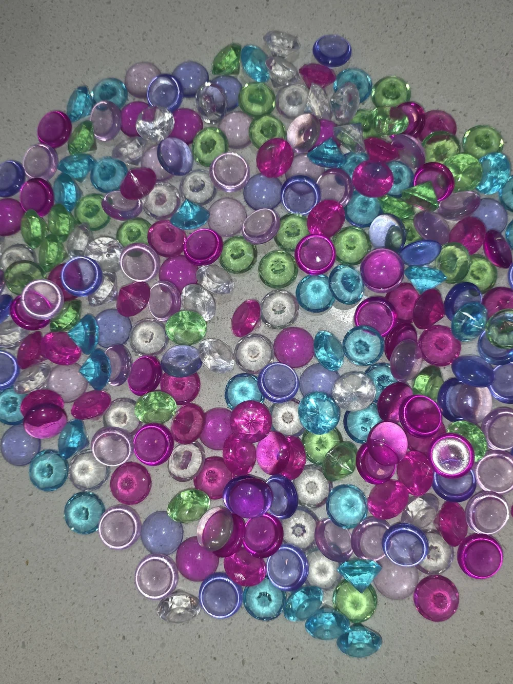 Assorted Flatback Acrylic Gems - Multicolor Mix